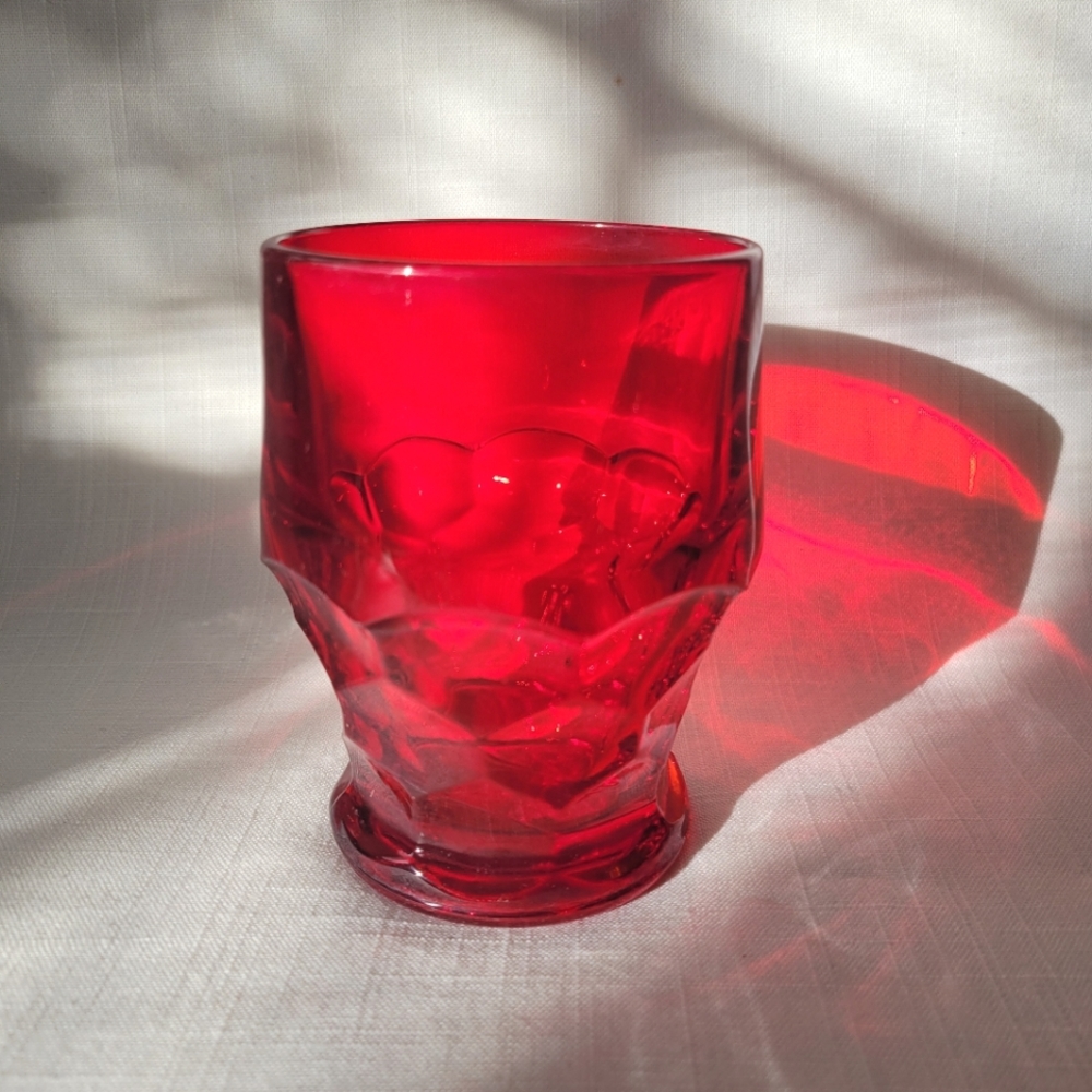 Vintage Georgian Viking Ruby Red  Glass Tumbler